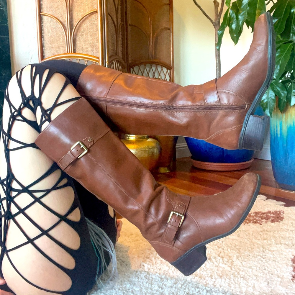 Brown tall boots